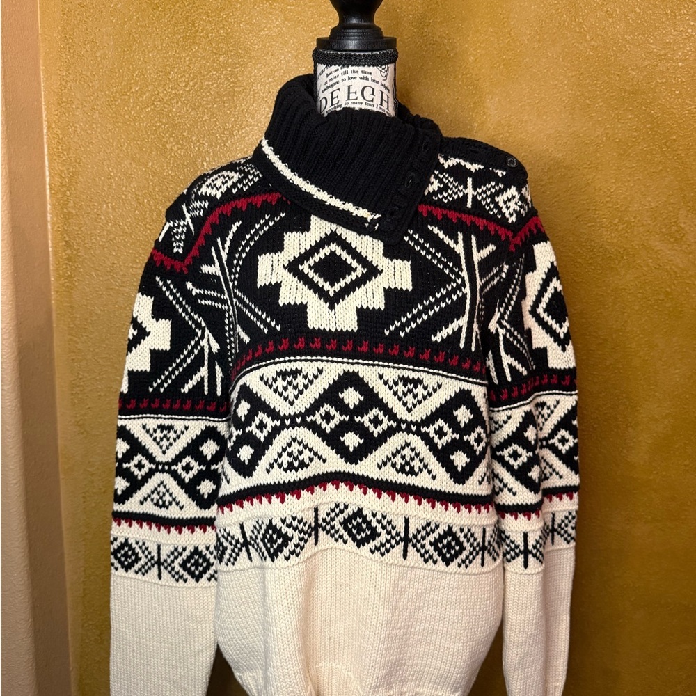 Ralph Lauren Black and White Turtleneck Sweater - Picture 1 of 6